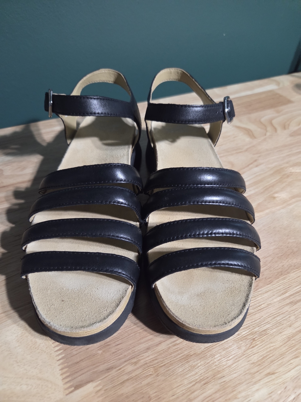 Dansko Roxie Black Leather Multi Strap Comfort Wedge Sandals EU 41